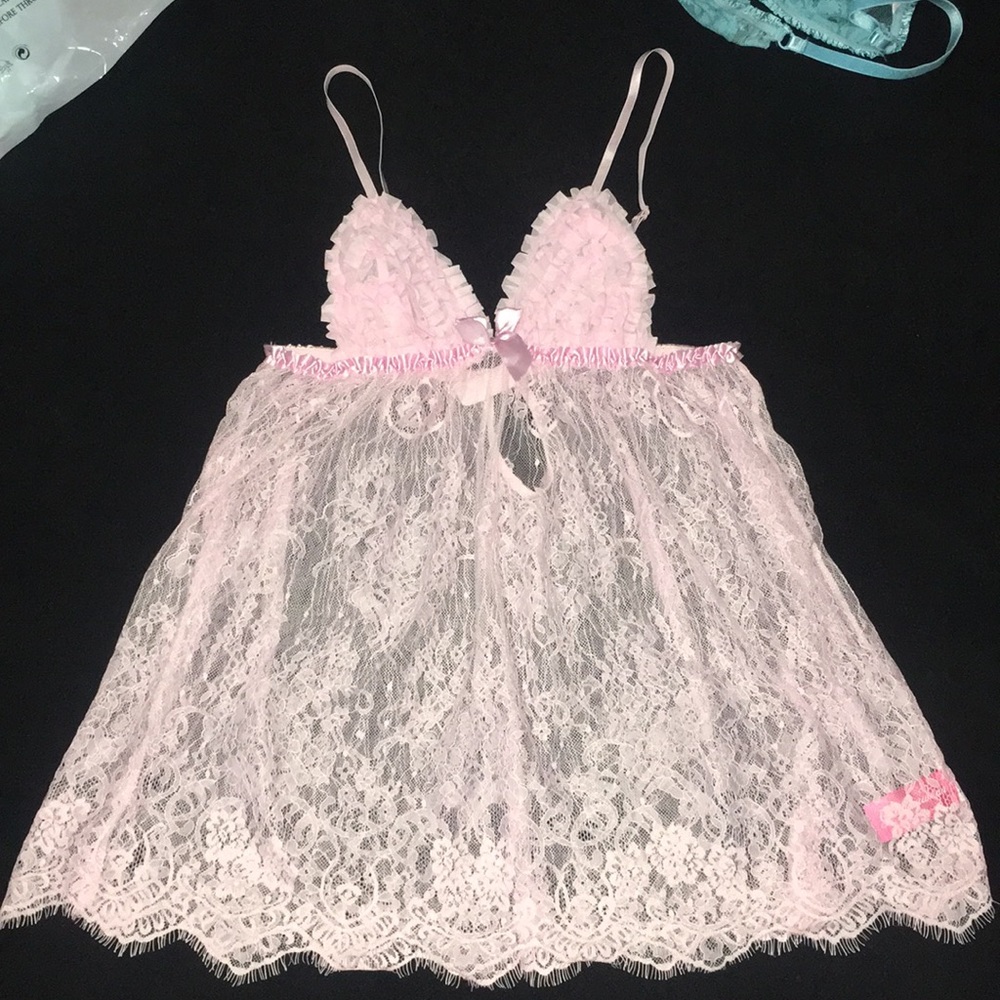 Cute pink lace baby doll